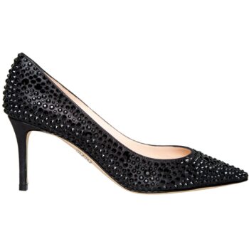 Fully embroidered pumps with high heel