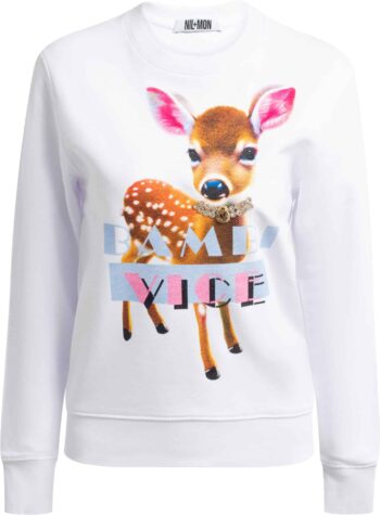 Sweatshirt aus Baumwolle mit Bambi Motivprint