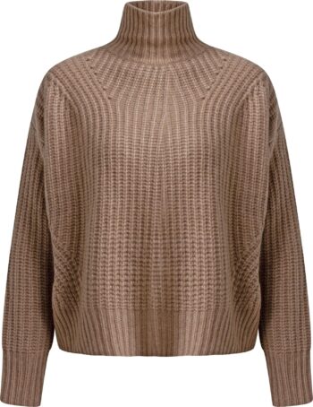 Oversize Strickpullover aus Cashmere mit Stehkragen