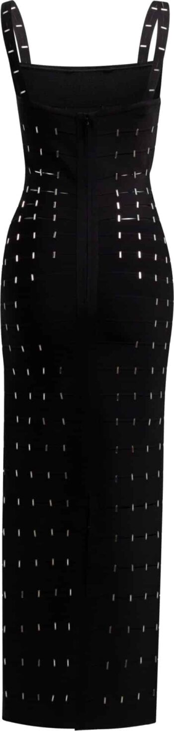 Knöchellanges Bodycon-Kleid mit Cut-Outs und Nietendetails