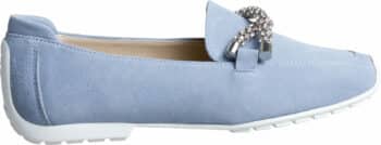 Loafers aus Veloursleder mit Gummisohle und Strasssteindetails