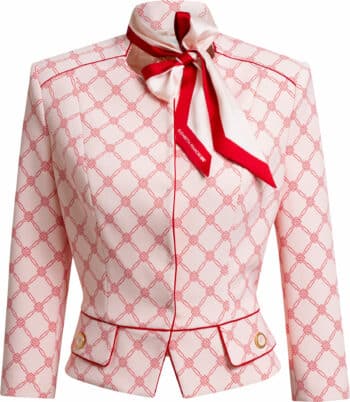 Kurzer Blazer mit Logomusterprint