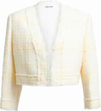 Kurze, offene Tweed Jacke