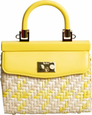 Small handle bag with rattan details