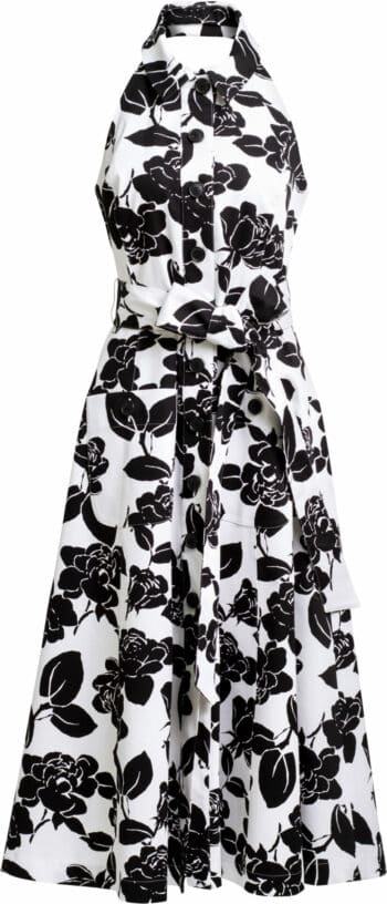 Neckholderkleid aus Baumwolle mit floralem Musterprint